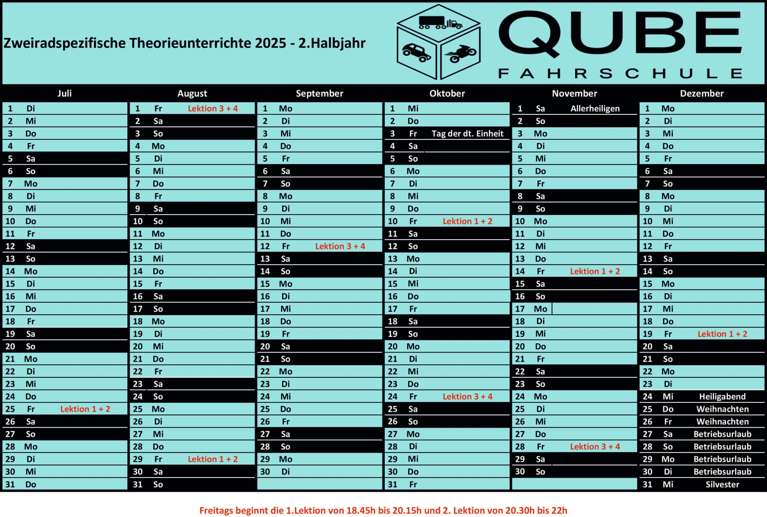 Zweiradspezifische Theorieunterrichte